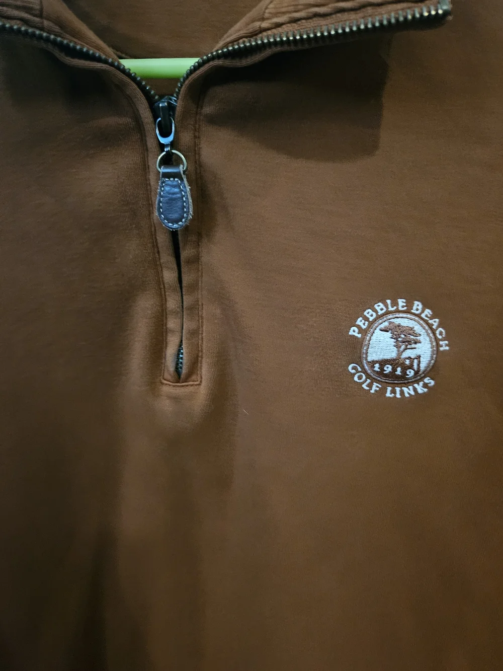 Pebble Beach Classic Men's Rust Quarter-Zip Pullover